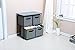 Homebi 4-Drawer Storage Chest Shelf Unit Storage Cabinet Multi-Bin Organizer with Removable Non-Woven Fabric Bins in Grey,25
