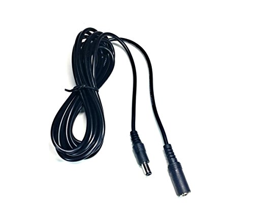 SuperTerrific 10' (3 Meters) Female/male DC Power extension cable/cord adapter for 12V surveillance cctv system. 5.5mm x 2.1mm
