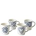 Blue Love Mugs Mixed, Set of 4, Ellen Degeneres Collection by Royal Doulton