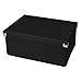 Samsill PNS04LSBK Pop n' Store Decorative Storage Box with Lid - Collapsible and Stackable - Medium Document Box - Black - Interior Size (12