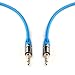 PlugLug - 3.5mm 8 FT Premium Auxiliary Audio Cable (Blue) - Male to Male for Headphones, iPods, iPhones, iPads, Home / Car Stereos and More