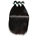 Msbeauty Hair Brazilian Remy Hair Silky Straight 3 Bundles Grade 5A Unprocessed Virgin Human Hair Weave Weft Mixed Length(14 16 18) Natural Color Tangle-free