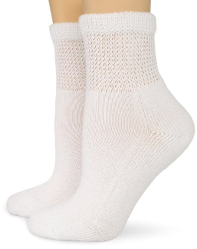 Dr. Scholl's 2 Pack Diabetes Circulatory Ankle Socks, White,Ladies Shoe Size: 4-10