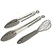 Baking Utensils, Silicone Tongs with Stainless Steel Handles (Gray, 3 Piece Set)