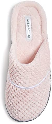 Laura Ashley Womens Rugged Memory Foam Terry Cloth Spa Slippers