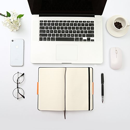 Taotree Classic Notebook Bullet Journal Hard Cover Executive Notebooks with Ruled/Lined A5 Paper and Inner Pocket, Black Smooth Faux Leather, 240 Pages,5.3”×8.3”- 70gsm Premium Paper - Thumbnail 6