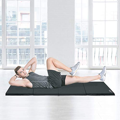Aduro Sport Gymnastics Mat, 6'x2'x1.5 Thick Folding Mat Workout Exercise Tumbling Gym Mats for Home