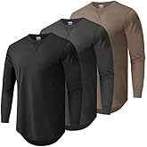 Mens 3 Pack Cotton Hipster Longline T Shirts Curved Hem Plain Hip Hop Short Sleeve Tee Fitted Casual Drop Cuts Crewneck