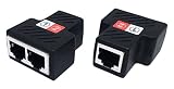 CERRXIAN RJ45 Female to 2 Female Splitter Coupler LAN Ethernet Network 1 to 2 Adapter (2-Pack)