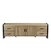 Walker Edison Industrial Modern Wood Universal Stand with Cabinet Doors for TV's up to 80