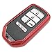 Red TPU Key Fob Cover Case Jacket Skin Glove Holder for 2021 Honda 2018 2019 2020 Accord Civic Fit Pilot Odyssey CRV Clarity CRZ HRV Ridgeline EX EXL