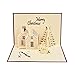Buytra 5 Pack Christmas Cards Set 3D Pop-up Greeting Card for Xmas,Festival,Birthday,Thank you,Anniversary and More including Chirstmas Tree,Castle,Reindeer,Bell,Apple