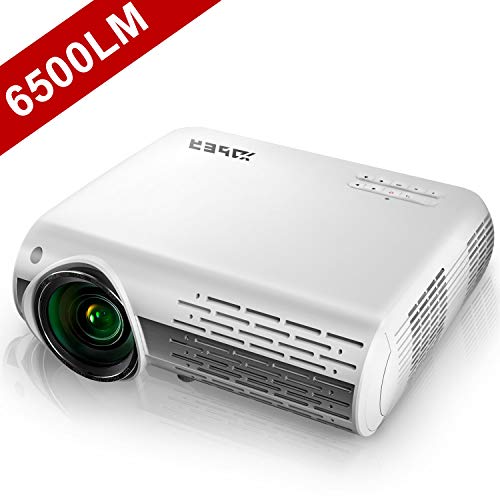Projector, YABER Native 1920x 1080P Projector 6500 Lumens Full HD Video Projector, ±50° 4D Keystone Correction,LCD LED Home & Outdoor Projector Compatible with Smartphone,PC,TV Box,PS4