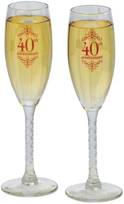 Jamie Lynn Wedding 40th Anniversary Collection, Toasting Flutes, Set of 2