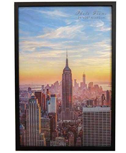 Frame Amo 24x36 Black Modern Wood Picture or Poster Frame, 1 inch Wide Border, 3-Pack