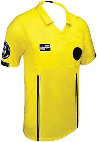 New USSF Men's Economy Yellow Soccer Referee SS Shirt (Yellow, Large)