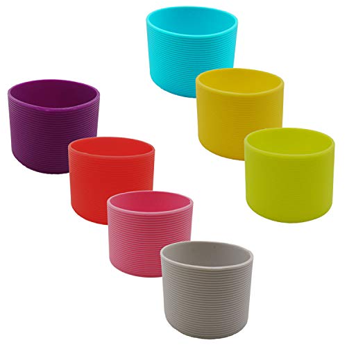 7 PCS Silicone Coffee Cup Sleeve Reuseable Heat-Resistant Coffee Cup Assorted Colors - Thumbnail 3