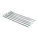 Best of Barbecue Stainless Steel Grilling Kabob Skewers (Set of 6) / 17" by 3/8" - Durable and Reusable Customer Favorite - SR8025
