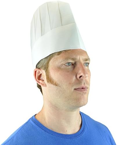 Adjustable Disposable Chef Hat Non-Woven Viscose, White, All Sizes (10, 9)