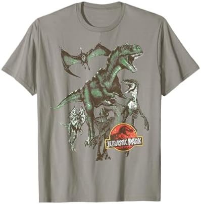Amazon.com: Jurassic Park Vintage T-Rex Break Out T-Shirt Small