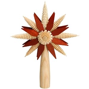 Kerstboompiek – kerstboompiek – hout – punt – diameter 21 cm – zeep – Ertsgebergte – nieuw