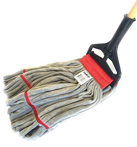 Hero Mop Head Replacement, Commercial Mop, Microfiber Mop Head with Nylon Scrubbing Pad - Red