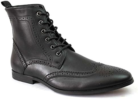 Men's Wing Tip Brogue Toe Dress Boots Lace up Modern Oxfords Azar