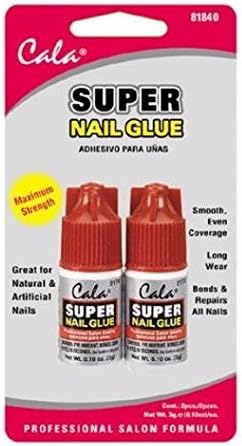Nail Glue For Glue On Nails, Nail Art And Artificial Nails Strong Long Wear 2 Pack of SUPER Nail Glue