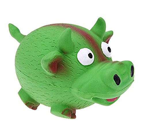 Tau Trading Squeaky Loud and Funny Dog Toy - Green Cow