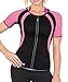 Junlan Women Neoprene Weight Loss Top Hot Sweat Workout T Shirt Body Shaper Sauna Suit Fat Burner Slimming Shapewear Training (Sauna Suit Black, L)