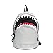 3D Shark Canvas Backpack Kids Book Bag School Backpack for Children Toddler Girls Boys (Gray)