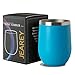 JEAREY Stemless Glass Tumbler 12 oz Stainless Steel Double Wall Vacuum Insulated Wine Cup with Lid Travel Friendly