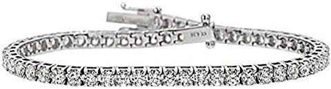 Remo Gammella Men's Women's Tennis Bracelet 925 Silver Cubic Zirconia Brilliant Cut Diamond 3 mm Colours White Black, Red, Green, Blue or Black Sterling Silver Size 19.5 cm