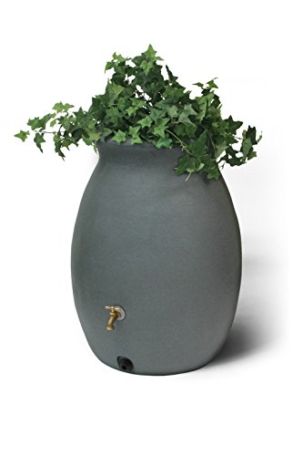 Algreen Products Castilla Rain Barrel 50-Gallon, Charcoalstone