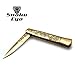 Snake Eye Tactical Gold Titanium Coated Handle Assisted Open Folding Drop Point Blade Pocket Knife Self Defense Everyday Carry