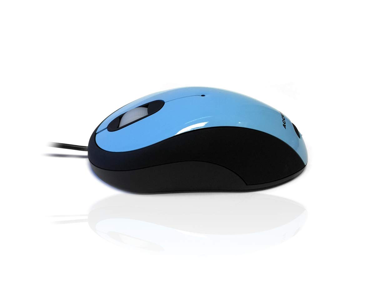 Accuratus Image Light Blue - USB Full Size Computer Mouse with Glossy Finish