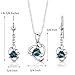 PEORA London Blue Topaz Earrings Pendant Necklace Set 925 Sterling Silver, Natural Gemstones, 2.75 Carats Total Trillion Cut with 18 inch Chain, December Birthstone Jewelry Set, Necklace & Earrings