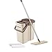 oshang Flat Squeeze Mop and Bucket - Hand-Free Wringing Floor Cleaning Mop - 4 Pieces Washable & Reusable Microfiber Mop Clothes/Pads Included - Wet or Dry Usage on Hardwood, Laminate, Tile