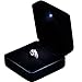 Luxury Black PU Leather and Steel LED Light Jewelry Ring Box With Battery