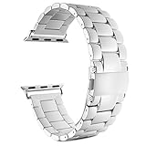 Valuebuybuy Stainless Steel Metal Clasp Buckle Wrist Strap Apple Watch - Silver/42mm