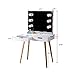 GLS White Large Makeup Vanity Table Desk with Drawers and Mirror Jewelry Armoire and LED Light