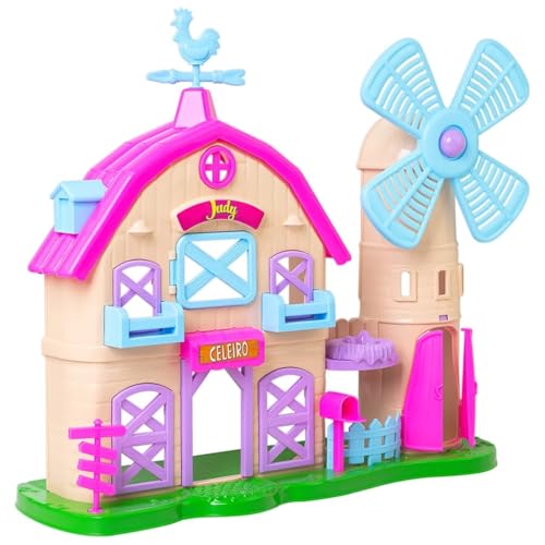 Brinquedo Menina 3 anos Fazendinha Celeiro Infantil com Boneca e Bichinhos Fazenda com Catavento e Portas Interativas Brinquedo Educativo +3 Anos