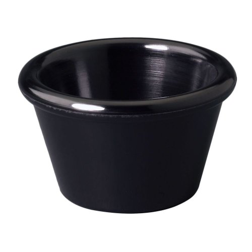 Click Here to See More Images Gessner 0392 BLACK Melamine 2 Oz Smooth-Sided Ramekin - 72 / CS