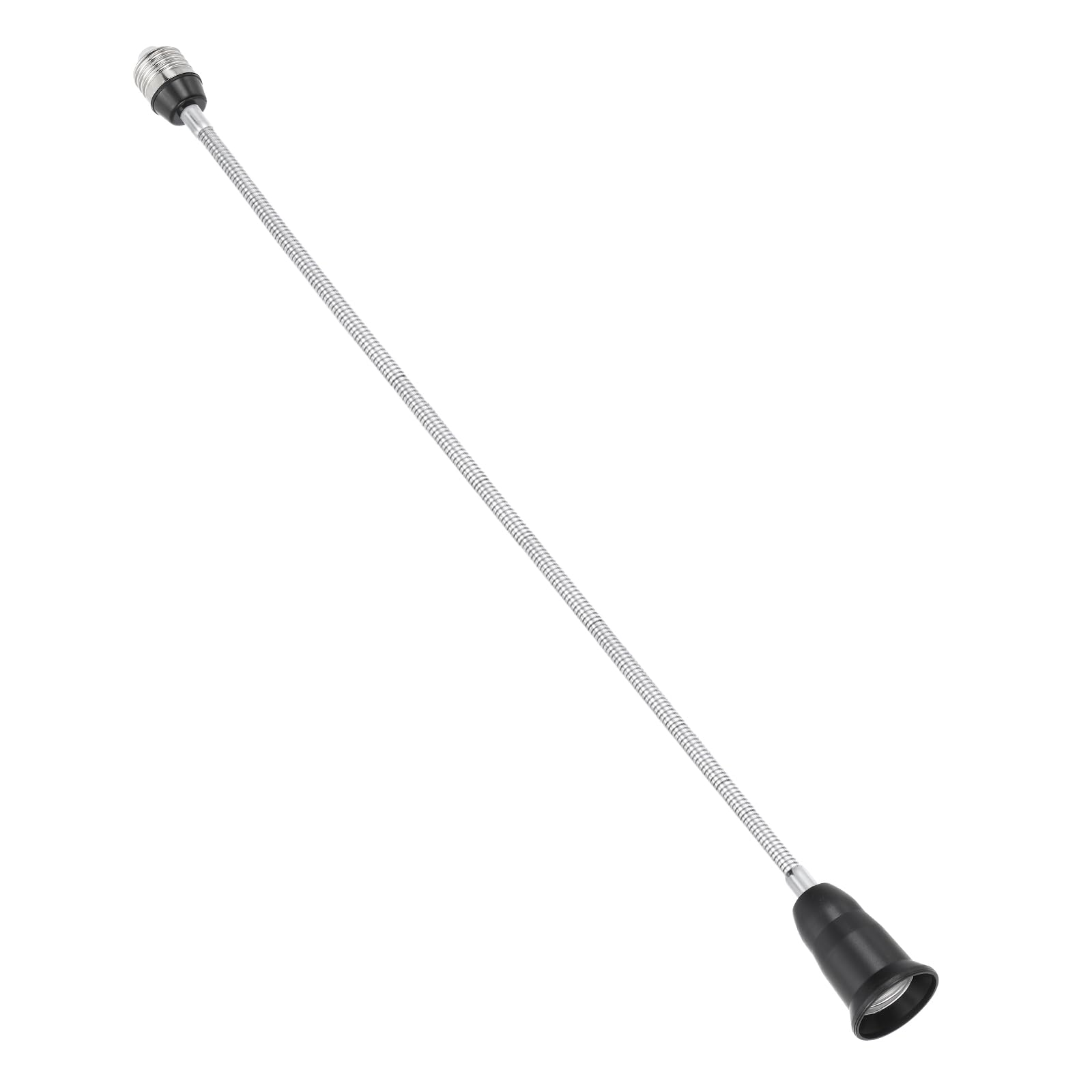 PATIKIL 23.6 Inch E26/E27 Light Socket Extender, 1 Pcs Flexible Bulb Socket Extension Adjustable Bulb Extender Adapter for Medium Screw Base Home Lamps, Black