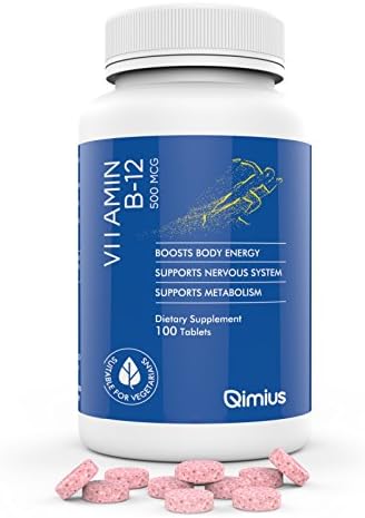 Qimius B 12 Vitamin 500 mcg - 100 Tablets
