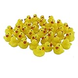 Stuffwholesale 1.5inch Rubber Sound Duck Baby Bath Toys, 100 Pack