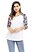 LOSRLY Women Floral Printed Crew Neck 3/4 Sleeve Blouse T- Shirt Plus Size