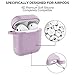 AirPods Case 9 In 1 Airpods Accessories Kits Protective Silicone Cover and Skin Compatible Apple Airpods Charging Case with Airpods Ear Hook/Tips/Airpods Strap/Clips/Watch Band Holder (Lavender)thumb 1