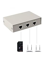 Sunskey   Interruptor de red (4 puertos, RJ45, manual para compartir la red, carcasa metálica, 4 en 1 o 1 en 4 salidas, Ethernet bidireccional, conmutador de escritorio, 10 328.1 ft), 2 puertos