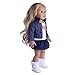 Doll Clothes for 18 Inch Dolls - Winter 3 Piece T-Shirt Jeans Shirt Pleated Dress for 18 inch American Girl Dolls Generation